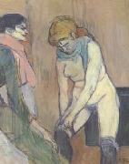 Woman Pulling up her stocking (san22) Henri de toulouse-lautrec